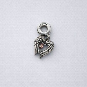 Pandora Angel Wings Heart Dangle Charm Silver 2021 NIB